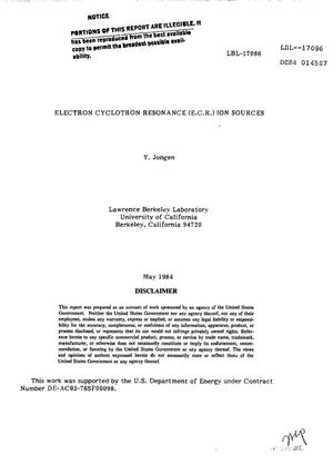 Electron cyclotron resonance (ECR) ion sources