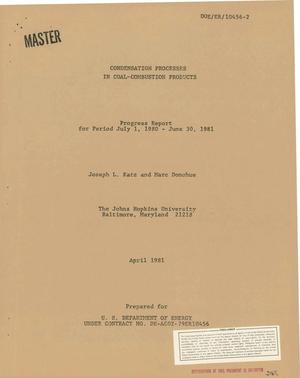 Condensation Processes in Coal-Combustion Products. Progress Report, July 1, 1980-June 30, 1981