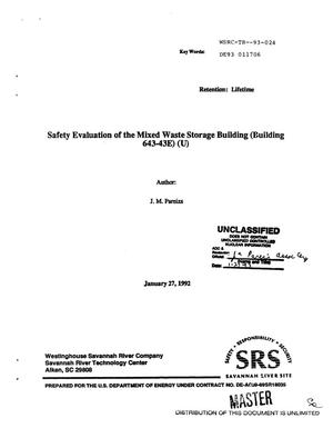 Safety evaluation of the Mixed Waste Storage Building (Building 643-43E)