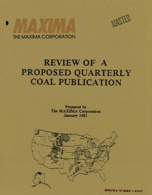 Review of a Proposed Quarterly Coal Publication