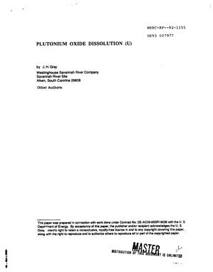 Plutonium oxide dissolution