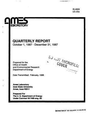 Ames Laboratory quarterly report, October 1, 1987--December 31, 1987