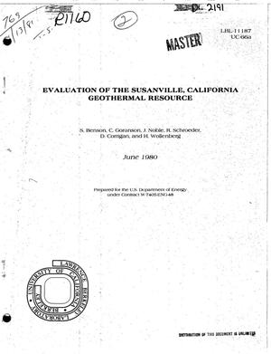 Evaluation of the Susanville California geothermal resource