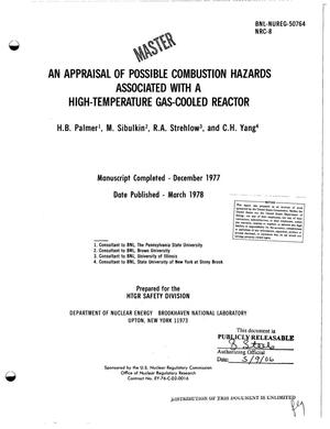 Appraisal of possible combustion hazards associated with a high-temperature gas-cooled reactor