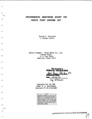 Environmental monitoring report for Pantex Plant covering 1977