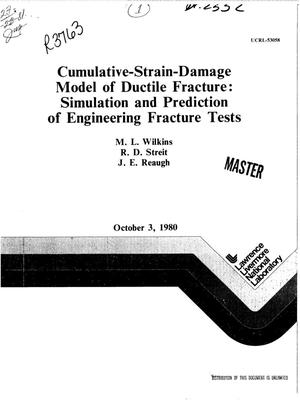 Cumulative-strain-damage model of ductile fracture: simulation and prediction of engineering fracture tests