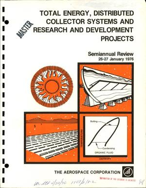 Highlights of the solar total energy systems, distributed collector systems, and research and development projects. Semiannual review, 26-27 January 1976, Atlanta, Georgia