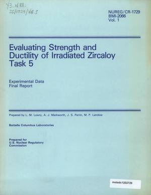 Primary view of object titled 'Evaluating Strength and Ductility of Irradiated Zircaloy, Task 5: Experimental Data, Final Report'.