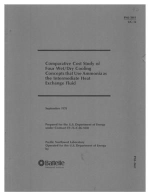 Comparative cost study of four wet/dry cooling concepts that use ammonia as the intermediate heat exchange fluid
