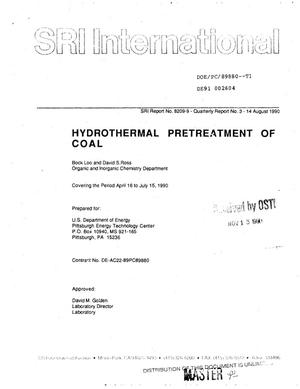 Hydrothermal pretreatment of coal