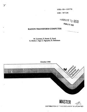 Radon transform computer