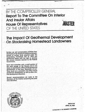 Impact of geothermal development on stockraising homestead landowners