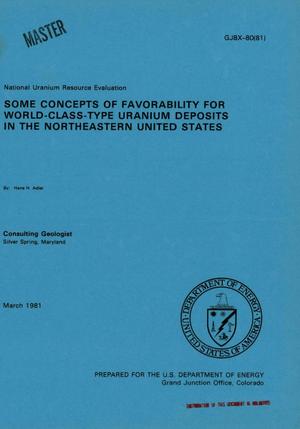 Some concepts of favorability for world-class-type uranium deposits in the northeastern United States