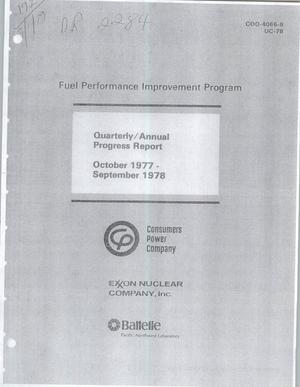 Fuel performance improvement program. Quarterly/annual progress report, October 1977--September 1978. [BWR; PWR]