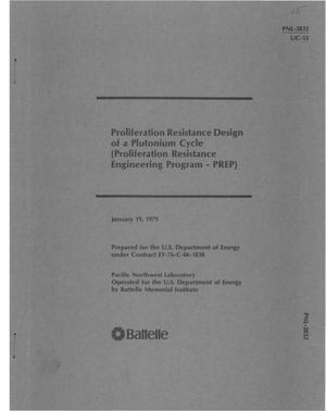 Proliferation resistance design of a plutonium cycle (Proliferation Resistance Engineering Program: PREP)