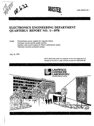 Electronics Engineering Department quarterly report No. 1, 1978