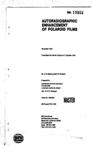Autoradiographic enhancement of polaroid film. Final report, 18 April--17 October 1978