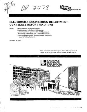 Electronics Engineering Department quarterly report No. 3, 1978