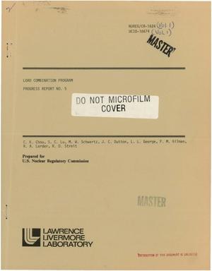 Load Combination Program. Progress report No. 5, April 1 - June 30, 1980. Volume 1