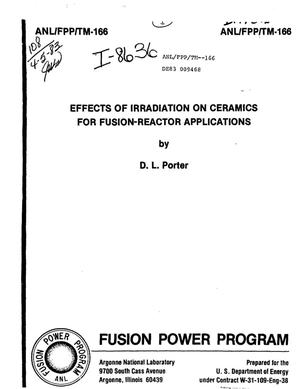 Effects of irradiation on ceramics for fusion-reactor applications