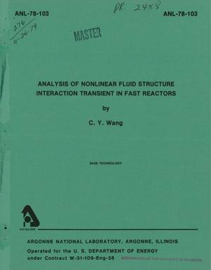 Analysis of nonlinear fluid structure interaction transient in fast reactors