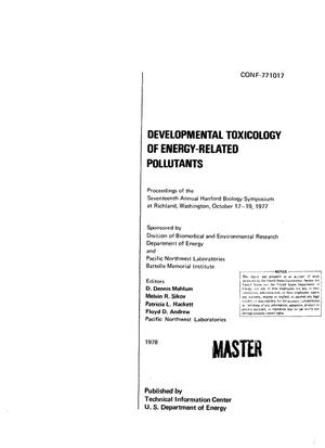 Developmental toxicology of energy-related pollutants