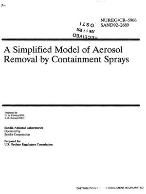 A simplified model of aerosol removal by containment sprays