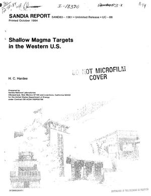 Shallow magma targets in the western US