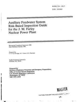 Auxiliary feedwater system risk-based inspection guide for the J. M. Farley Nuclear Power Plant