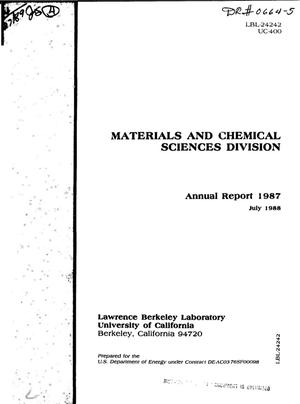 Materials and Chemical Sciences Division annual report, 1987