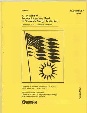 Analysis of federal incentives used to stimulate energy production: an executive summary