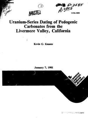 Uranium-series dating of pedogenic carbonates from the Livermore Valley, California