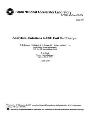 Analytical solutions to SSC coil end design