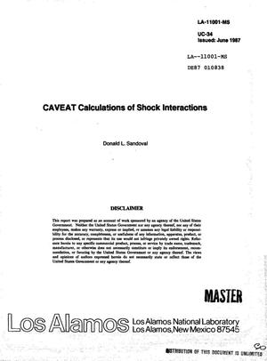 CAVEAT calculations of shock interactions