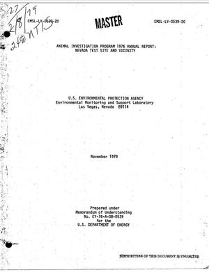 Animal Investigation Program 1976 annual report: Nevada test site and vicinity. [Radioanalysis of tissues from animals residing on or near NTS in 1976]