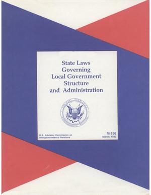 State laws governing local government structure and administration