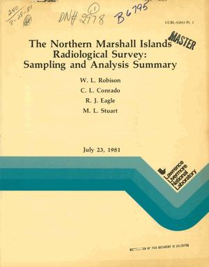 Northern Marshall Islands Radiological Survey: Sampling and Analysis Summary