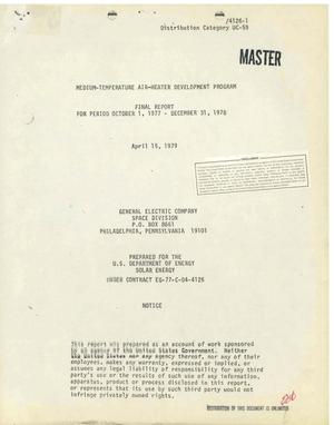 Medium-temperature air-heater development program. Final report, October 1, 1977-December 31, 1978