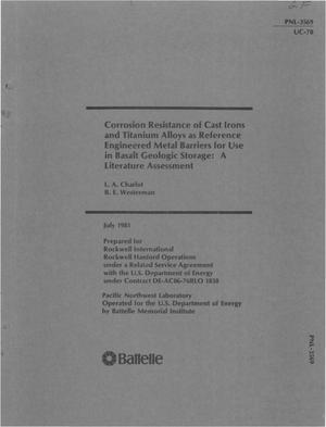 Corrosion resistance of cast irons and titanium alloys as reference engineered metal barriers for use in basalt geologic storage: a literature assessment