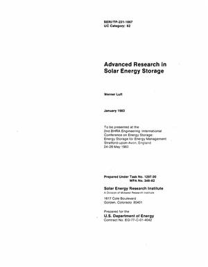 Advanced research in solar-energy storage