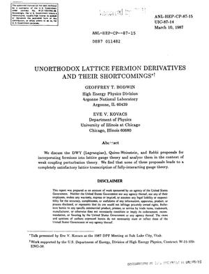 Unorthodox lattice fermion derivatives and their shortcomings