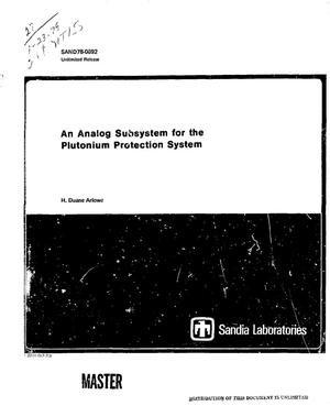 Analog Subsystem for the Plutonium Protection System