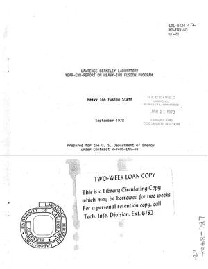 Year-end-report on Heavy-Ion Fusion Program, September 30, 1978