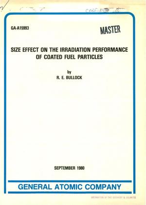 Size effect on the irradiation performance of coated fuel particles