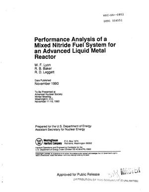 Performance analysis of a mixed nitride fuel system for an advanced liquid metal reactor