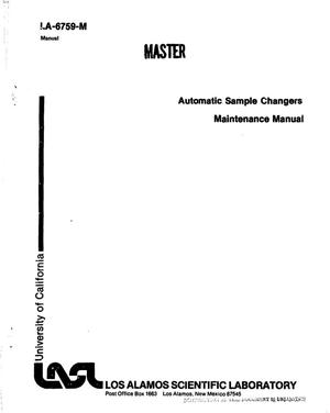 Automatic sample changers maintenance manual