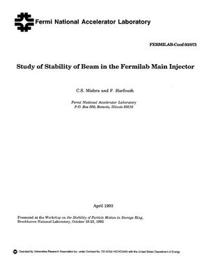 Study of stability of beam in the Fermilab main injector