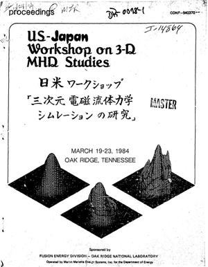US-Japan theory workshop on 3-D MHD studies: proceedings