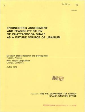 Engineering assessment and feasibility study of Chattanooga Shale as a future source of uranium. [Environmental, socioeconomic, regulatory impacts]
