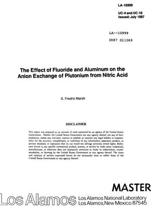 The effect of fluoride and aluminum on the anion exchange of plutonium from nitric acid